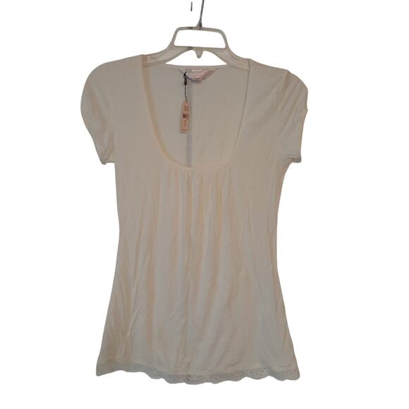 Victoria's Secret Angels Ivory Cap Sleeve Lightweight Modal Blend PJ Top S NEW - Picture 1 of 4
